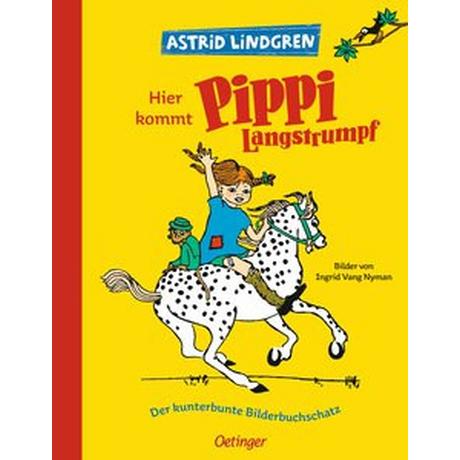 Hier kommt Pippi Langstrumpf. Der kunterbunte Bilderbuchschatz Lindgren, Astrid; Vang Nyman, Ingrid (Illustrationen); Heinig, Cäcilie (Übersetzung); Kutsch, Angelika (Übersetzung) Gebundene Ausgabe 