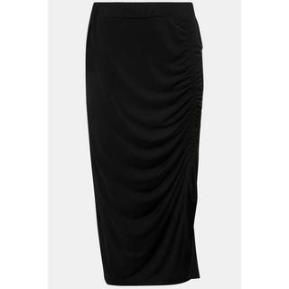 Ulla Popken Midirock Schlitz Raffung Slim Elastikbund  