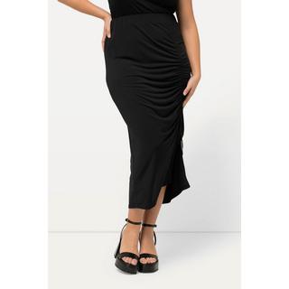 Ulla Popken Midirock Schlitz Raffung Slim Elastikbund  