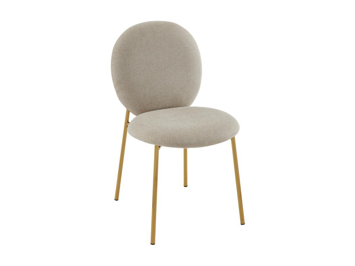 PASCAL MORABITO Lot de 2 chaises en tissu et métal doré - Beige - ASTRENA de Pascal Morabito  