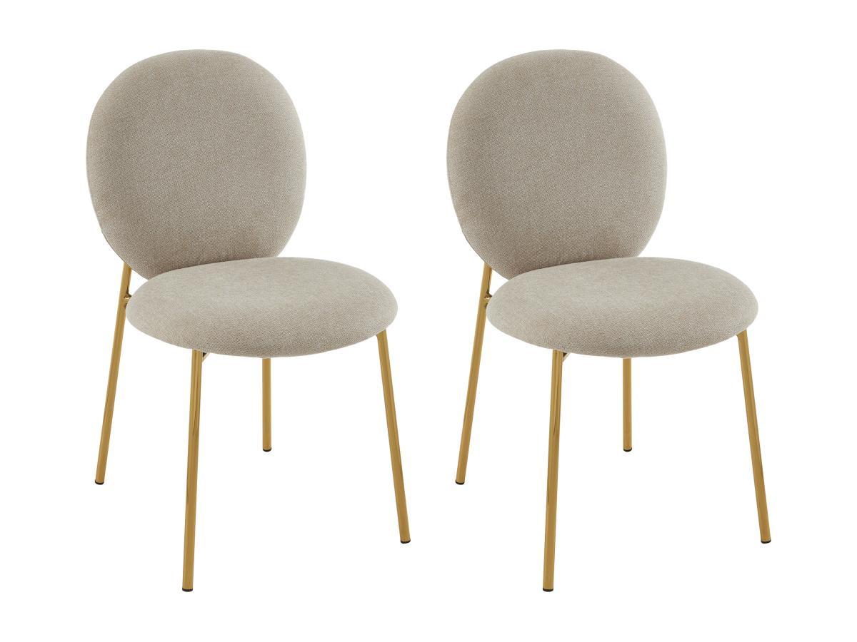 PASCAL MORABITO Lot de 2 chaises en tissu et métal doré - Beige - ASTRENA de Pascal Morabito  