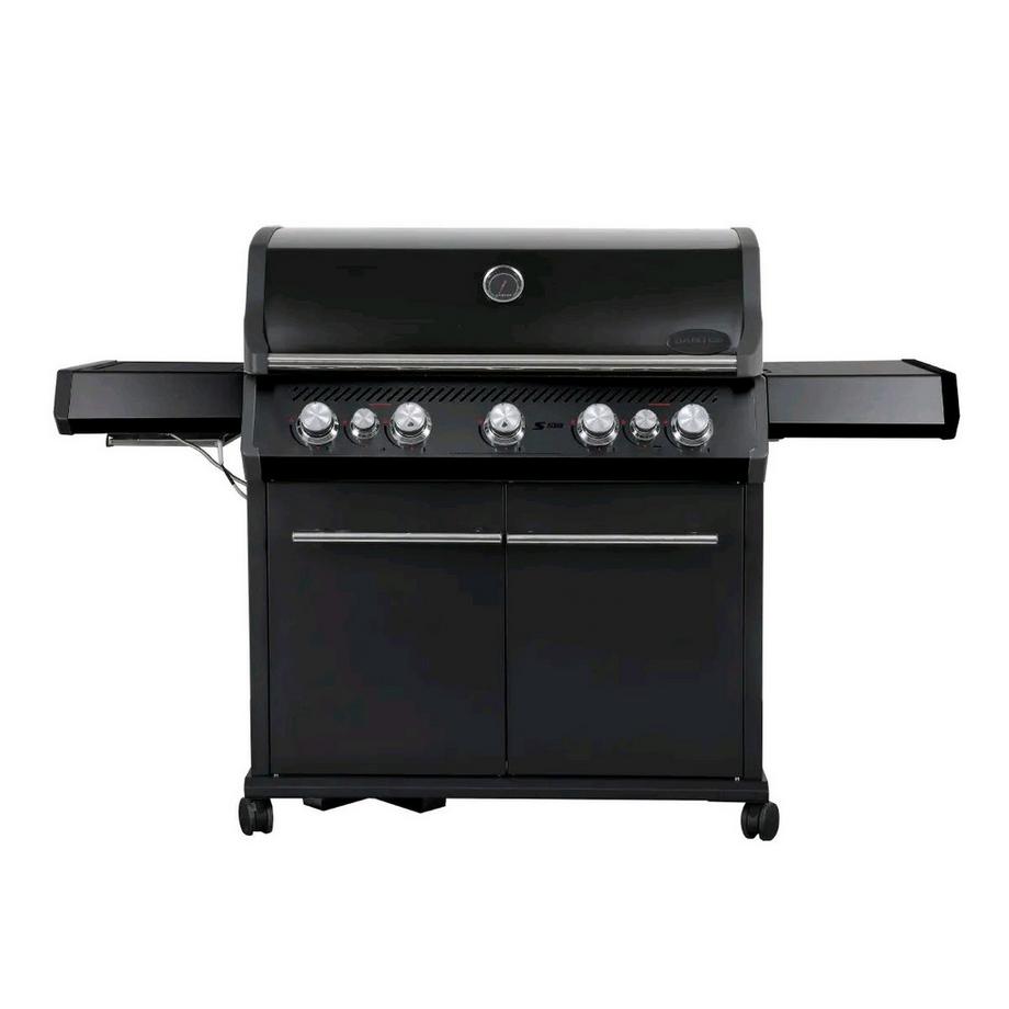 Santos  S S-518 - Gasgrill, Seiten- und Heckbrenner, All Black, inkl. Rostheber 
