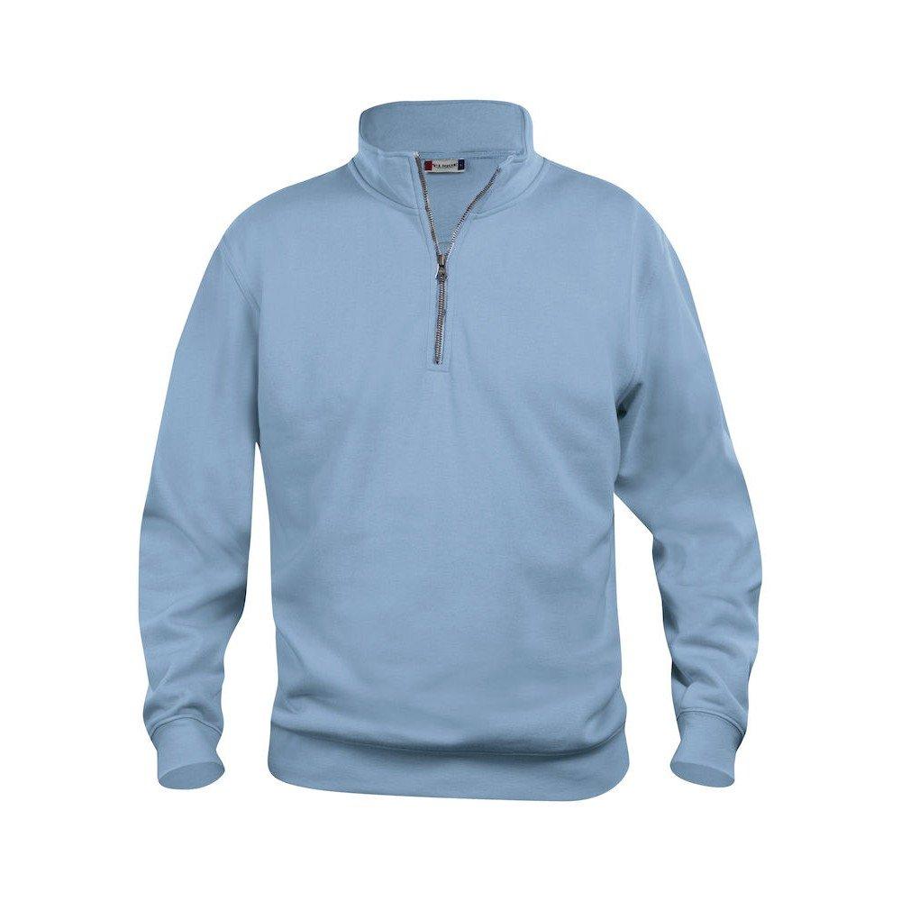 Image of Basic Sweatshirt Mit Halbem Reißverschluss Damen Hellblau 3XL