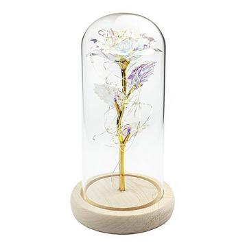 Rose l'infini avec guirlandes lumineuses - Holographique