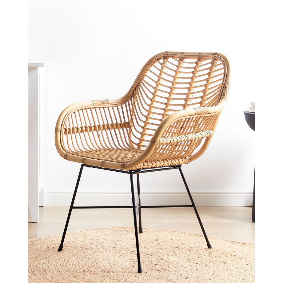 Beliani Sedia da pranzo en Rattan Boho CANORA  