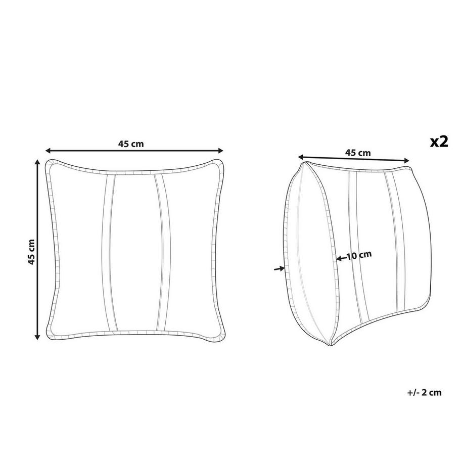 Beliani Set di 2 cuscini en Viscosa Boho KAVALAM  