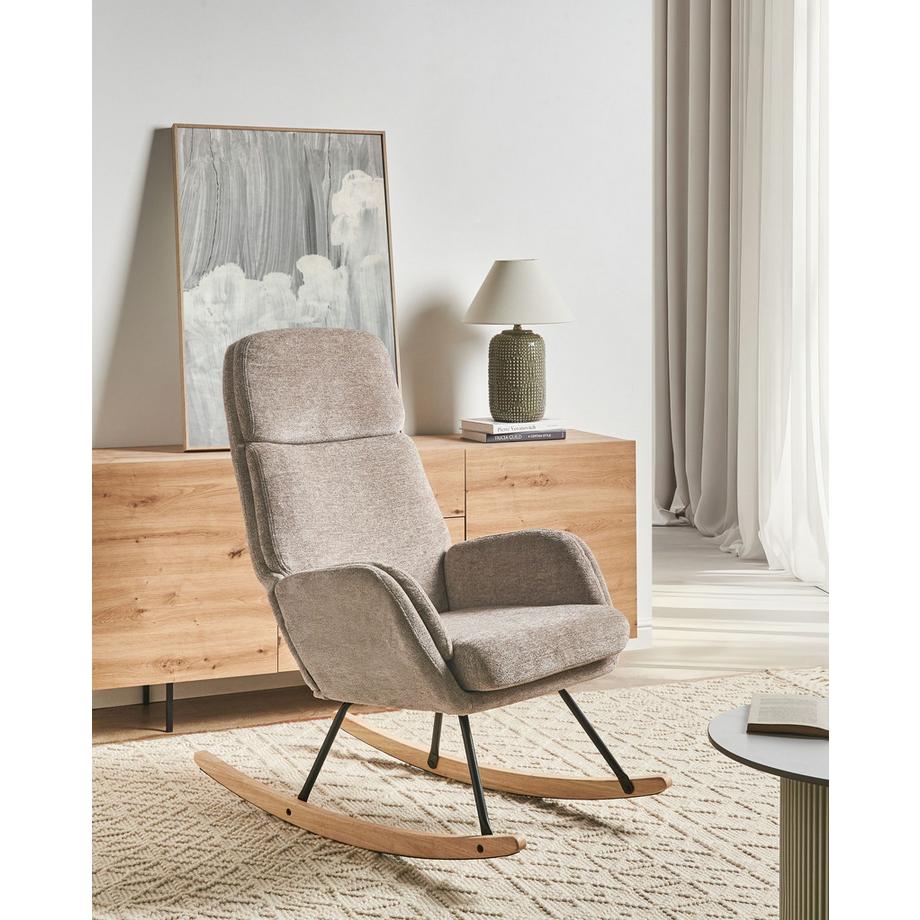 Beliani Fauteuil à bascule en Tissu Minimaliste KVELIA  