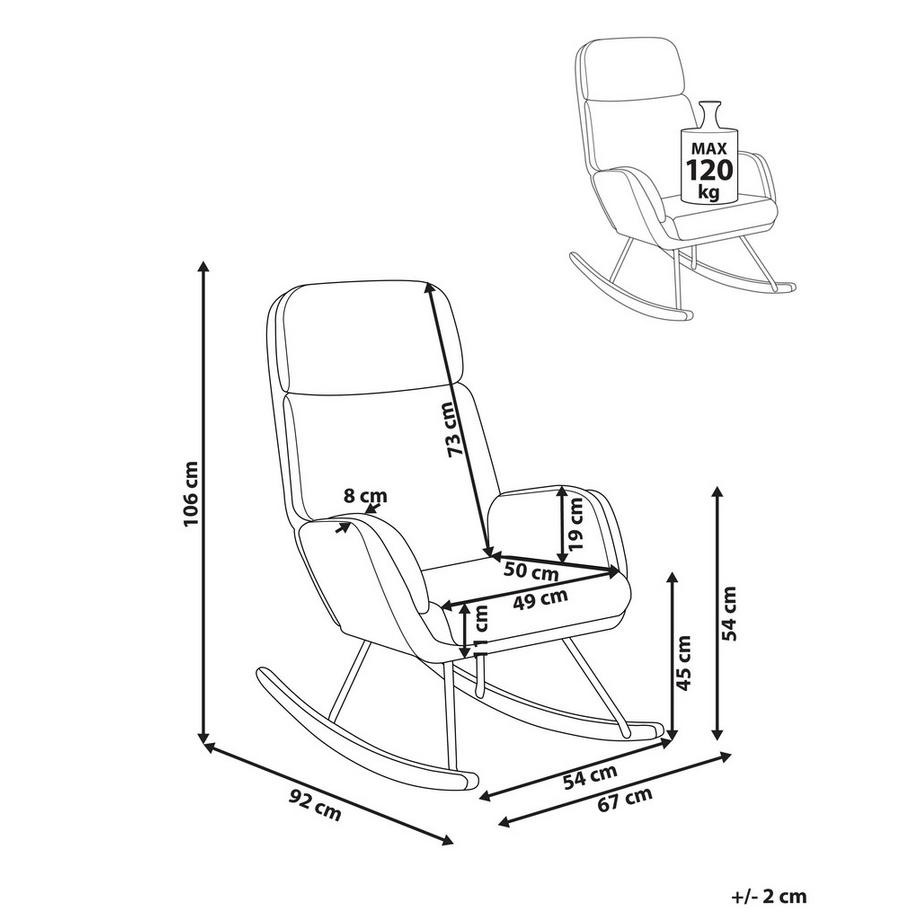Beliani Fauteuil à bascule en Tissu Minimaliste KVELIA  