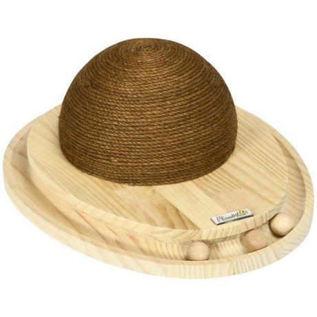 Northio  Jouet Interactif Pour Chat 2 En 1 Avec Planche À Gratter Et Piste En Marbre, Jute, Bois De Pin, Naturel + Café, 39,5 X 32,5 X 14,5 Cm 