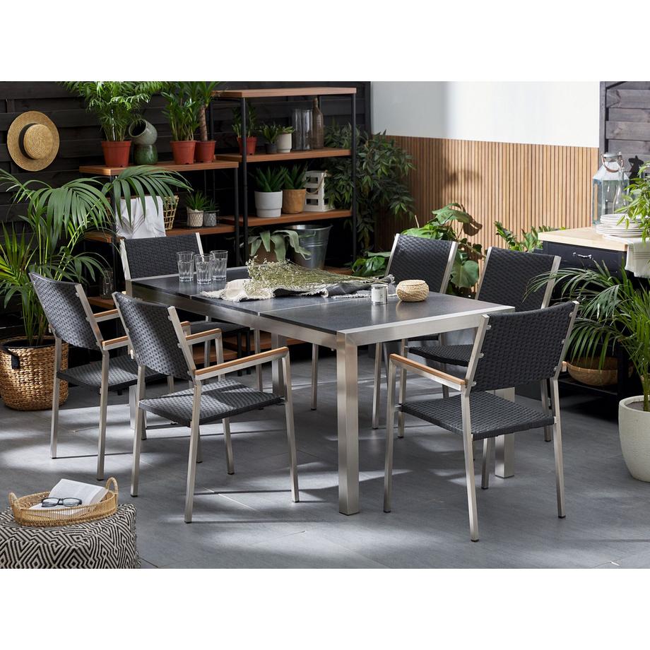 Beliani Set da pranzo per 6 persone en Granito Industriale GROSSETO  