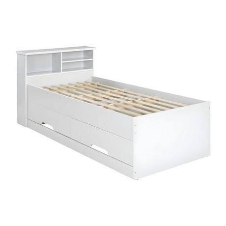 Vente-unique Letto singolo con cassetti e scomparti Bianco BORIS  