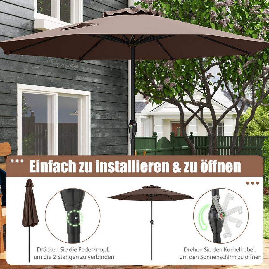 Northix Ombrellone da giardino con manovella  
