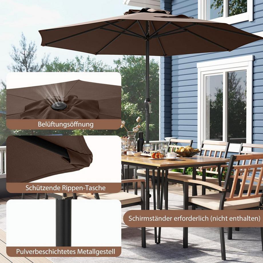 Northix Ombrellone da giardino con manovella  