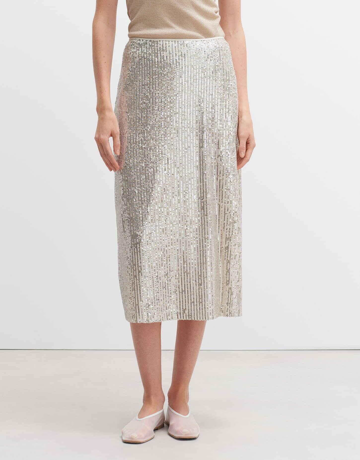 Image of Midirock Rebandi Ausgestellt Geschnitten Damen Beige 42