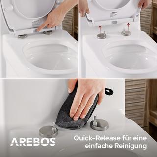 Arebos Coperchio WC con abbassamento automatico Coperchio WC  