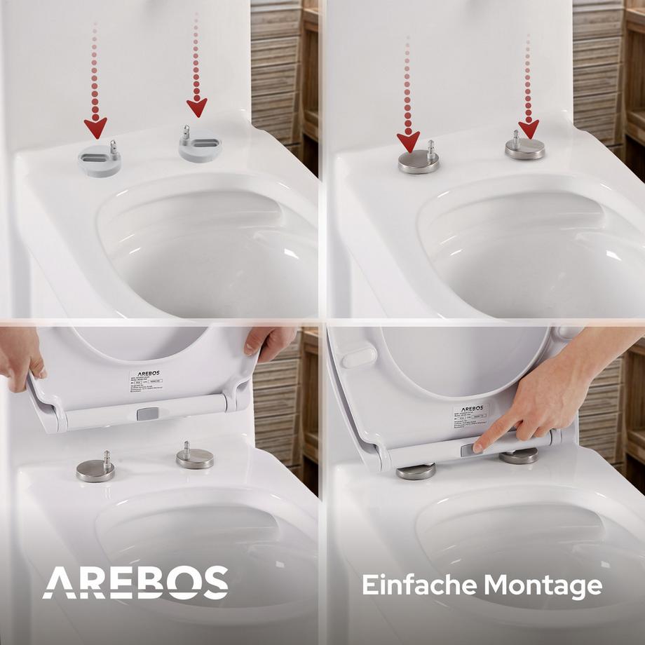 Arebos Toilettendeckel mit Absenkautomatik Klodeckel Toilettensitz  