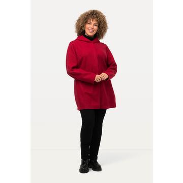 Curly-Wool-Jacke, Kapuze, feine Struktur, leicht