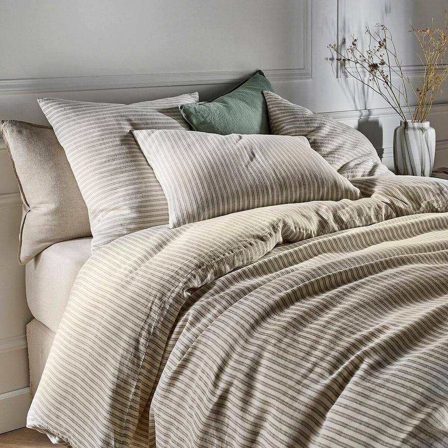 AM.PM Housse de Couette Kalaya Rayée en Lin Lavé  