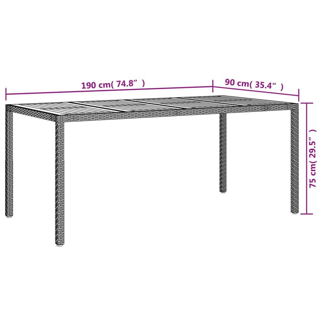 VidaXL tavolo da giardino Polirattan  