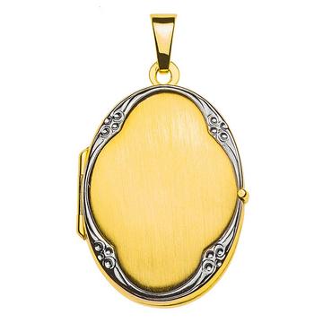 Pendentif médaillon or jaune 750, 31x18mm