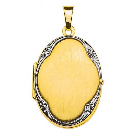 MUAU Schmuck  Pendentif médaillon or jaune 750, 31x18mm 