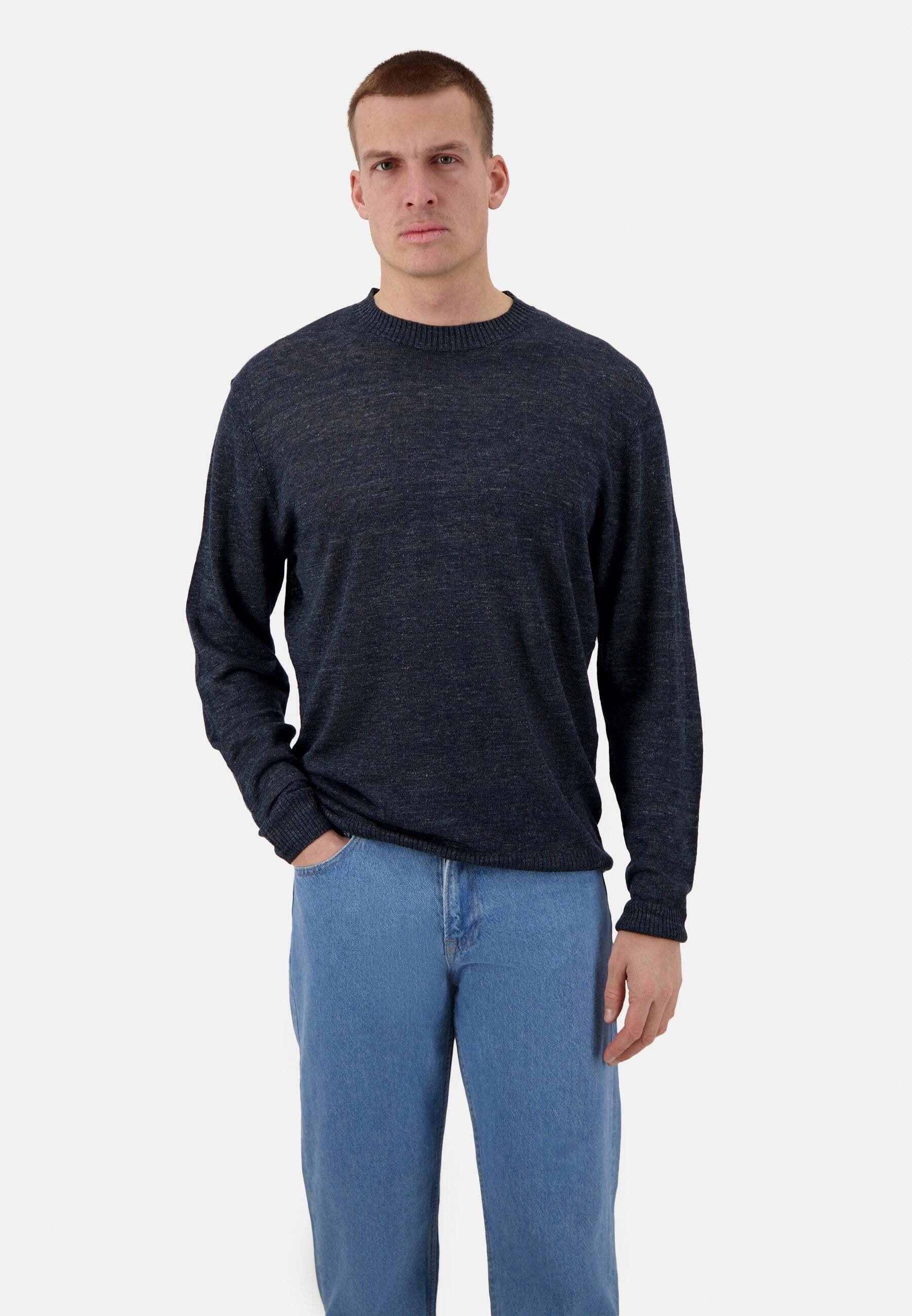 Image of Pullover Roundneck-linen Unisex Marine L
