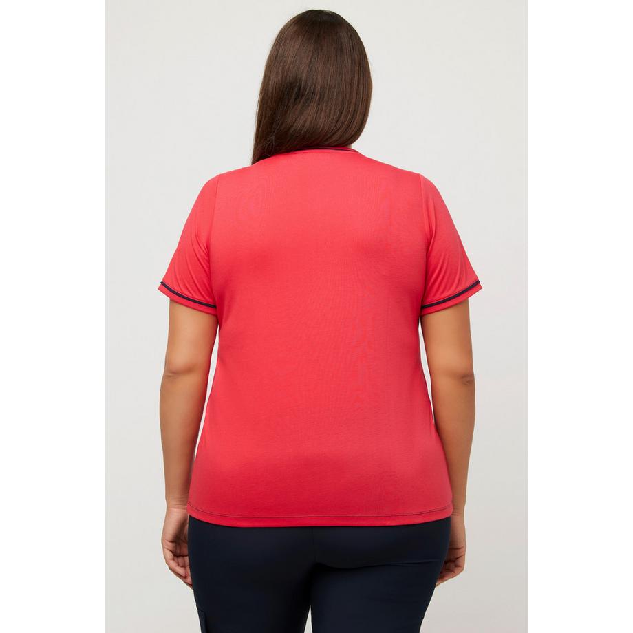 Ulla Popken Love V-Ausschnitt Halbarm T-Shirt  