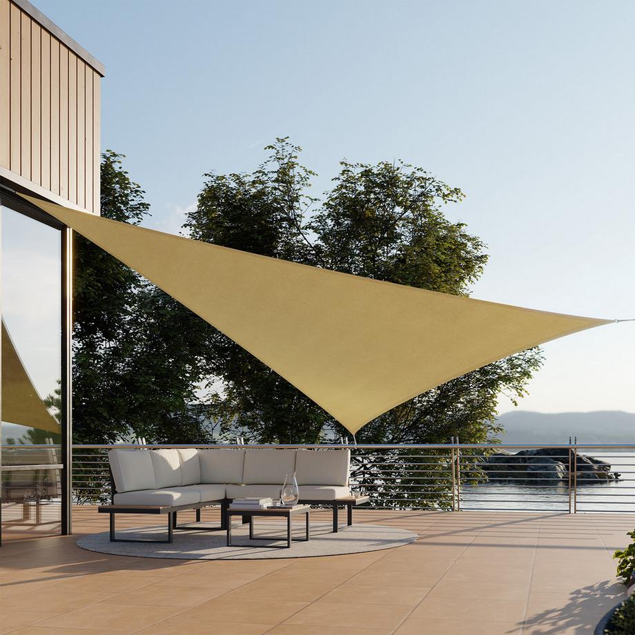 Tectake Voile d'ombrage triangulaire  triangulaire avec une protection UV 50+  