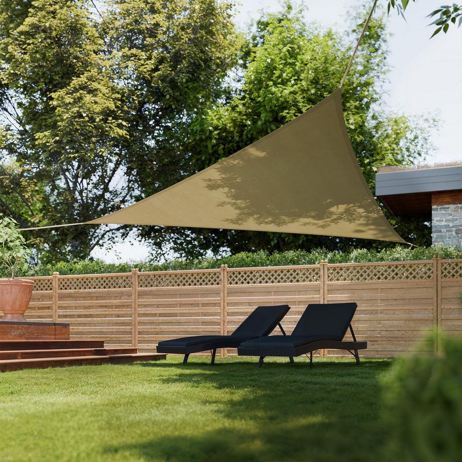 Tectake Voile d'ombrage triangulaire  triangulaire avec une protection UV 50+  