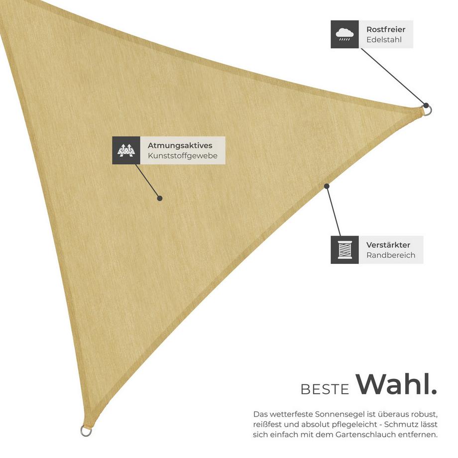 Tectake Voile d'ombrage triangulaire  triangulaire avec une protection UV 50+  