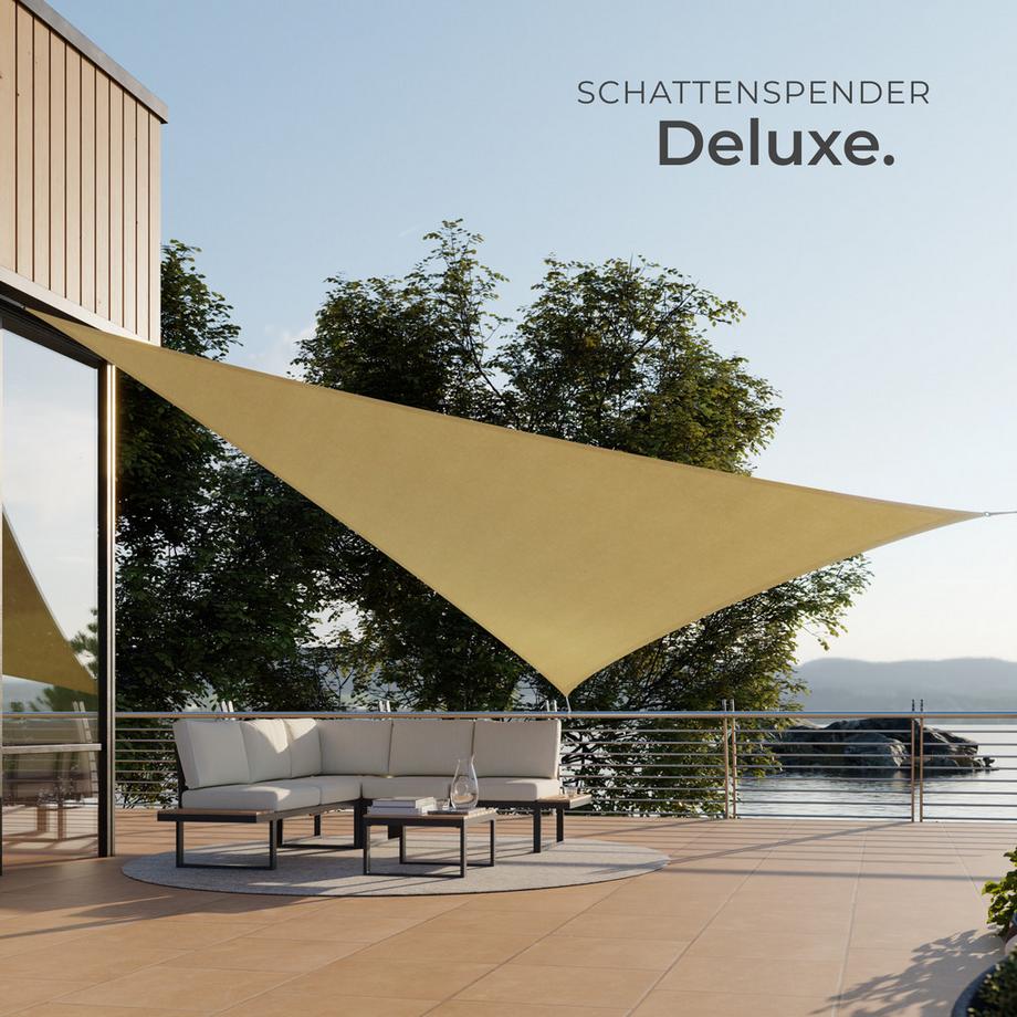 Tectake Voile d'ombrage triangulaire  triangulaire avec une protection UV 50+  