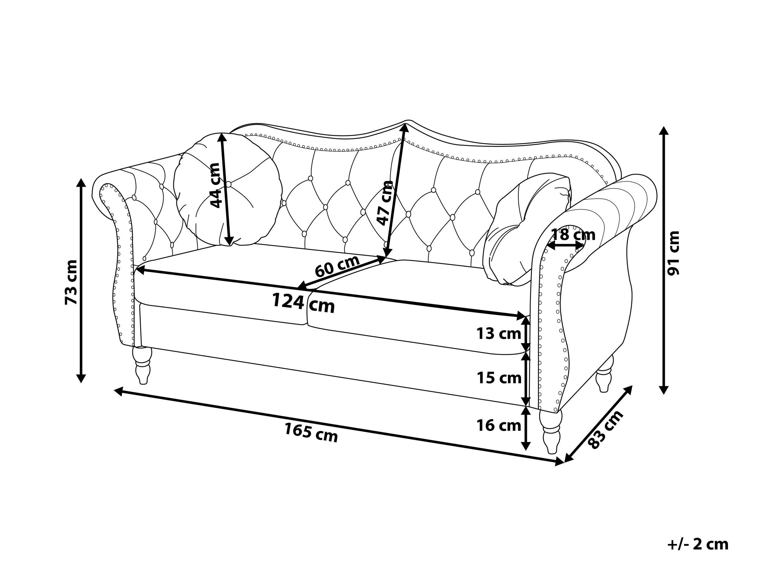 Beliani 2 Sitzer Sofa aus Samtstoff Glamourös SKIEN  