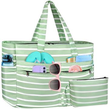 Große wasserdichte Strandtasche mit Reißverschluss