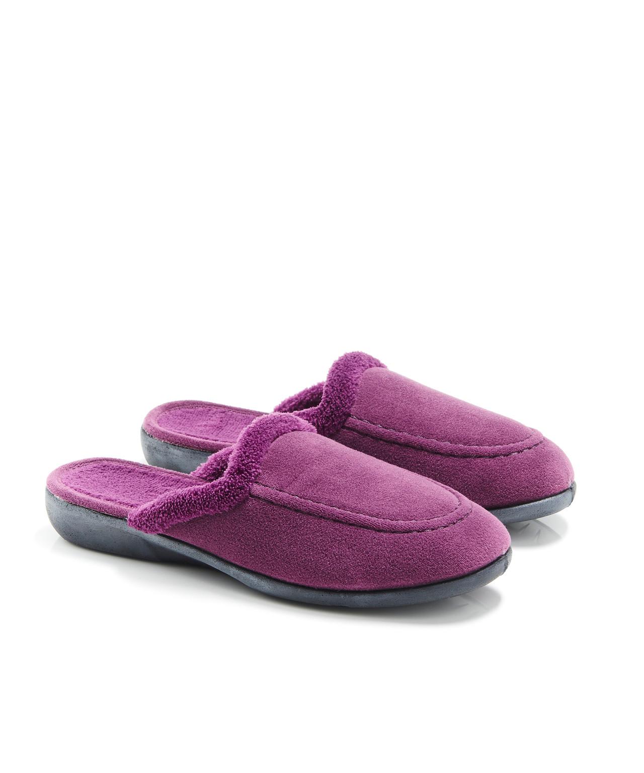 Image of Velourspantoffel. Damen Violett 36