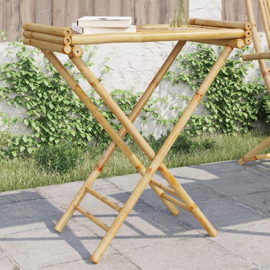 VidaXL  Table à plateau pliante bambou 