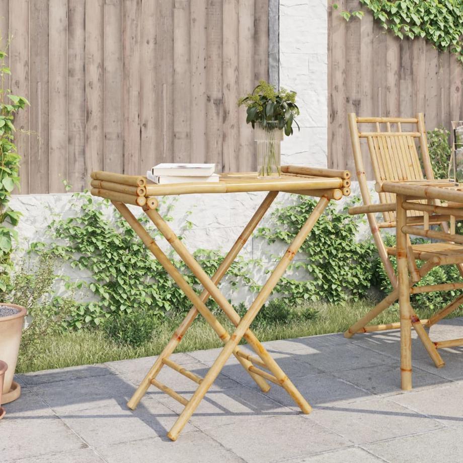 VidaXL  Table à plateau pliante bambou 