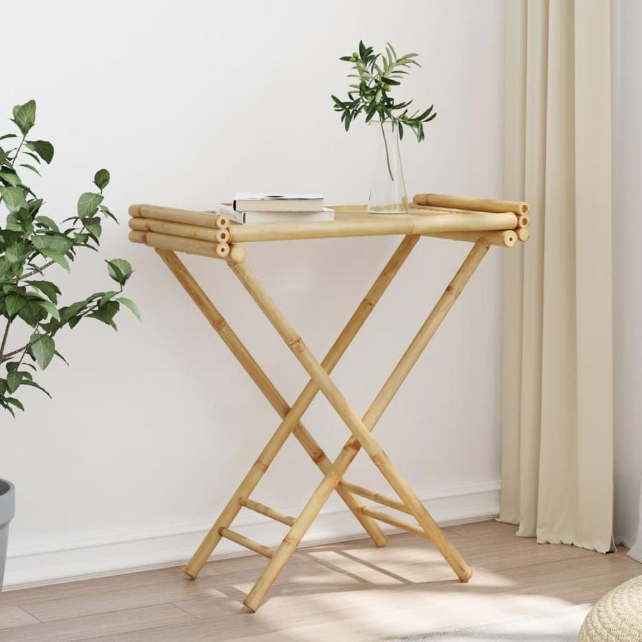 VidaXL  Table à plateau pliante bambou 