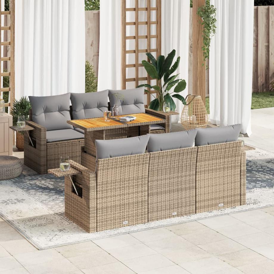 VidaXL Ensemble de canapés de jardin rotin synthétique  