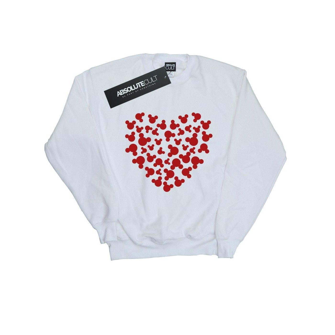 Image of Mickey Mouse Heart Silhouette Sweatshirt Damen Weiss S