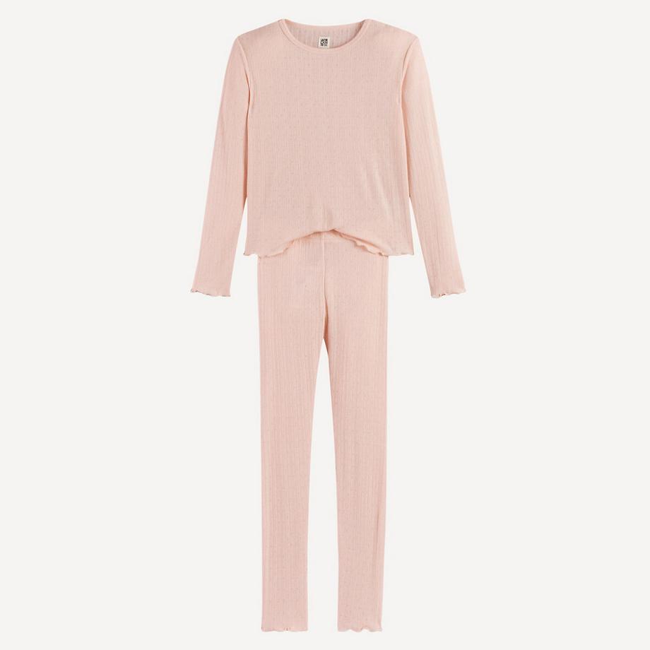 La Redoute Collections  Pyjama mit langen Ärmeln aus Pointelle-Mesh 