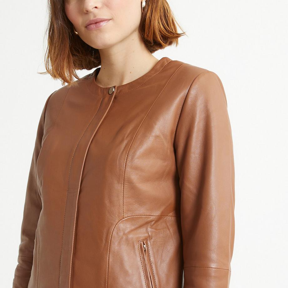 La Redoute Collections Blouson court en cuir de mouton  