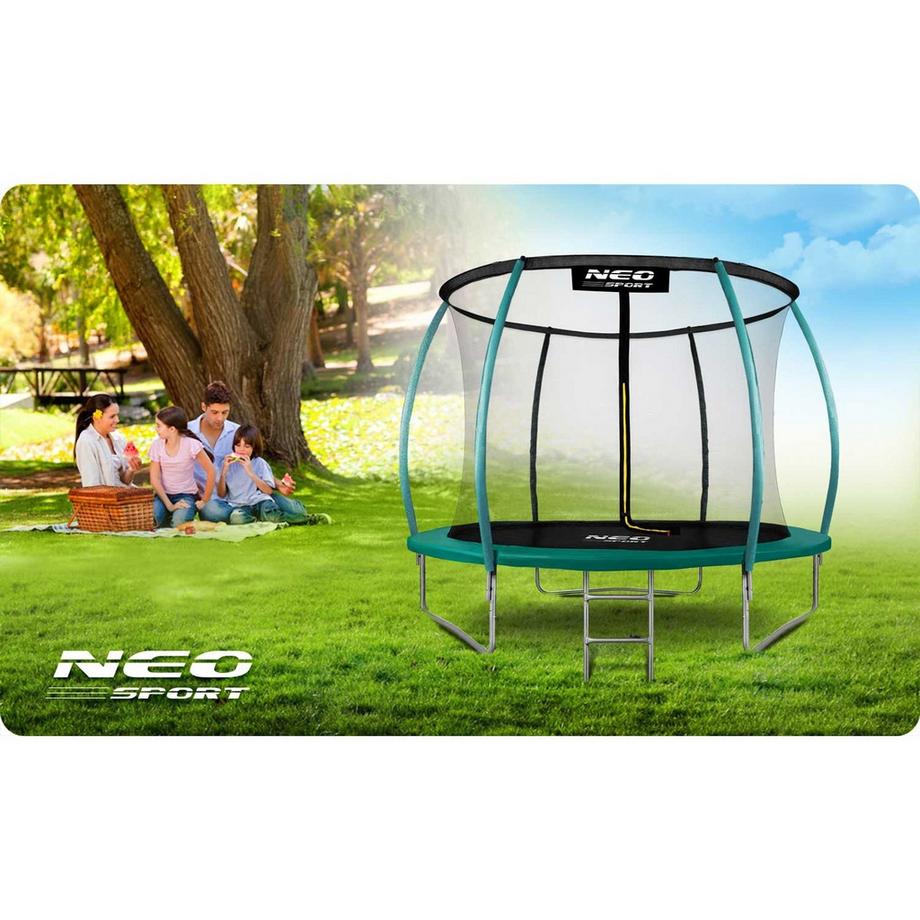 B2X Trampolino da giardino 8 piedi/252 cm con rete di sicurezza interna di Neo-Sport  