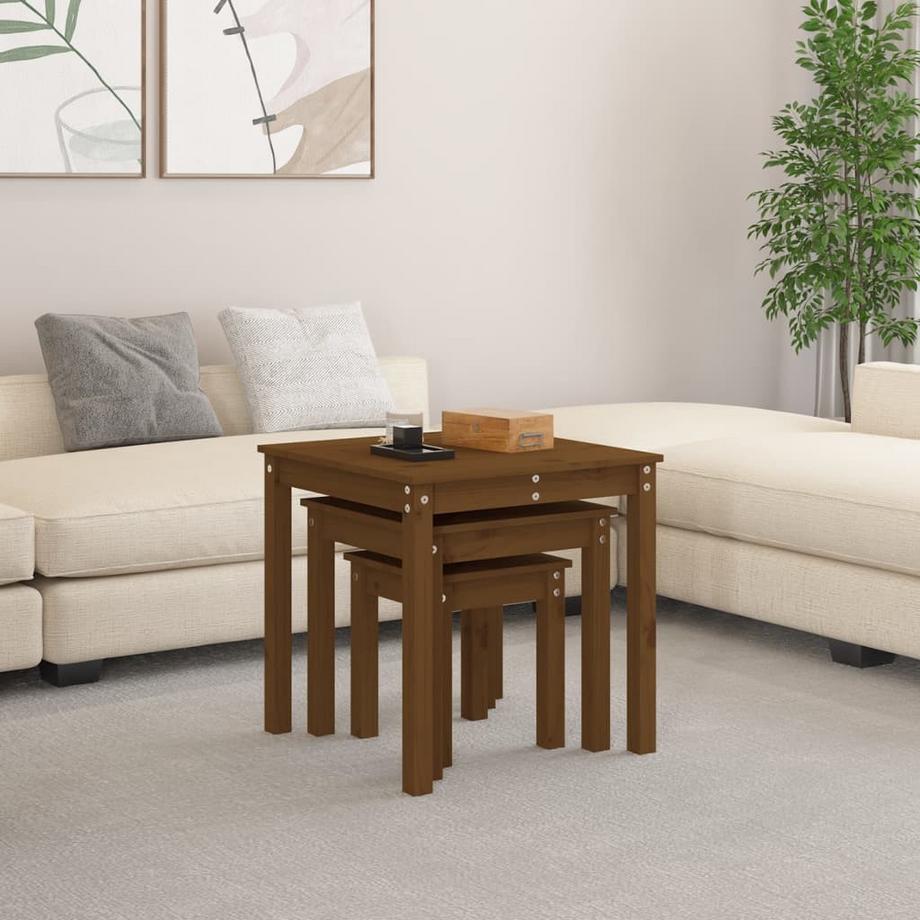VidaXL Table gigogne bois de pin  