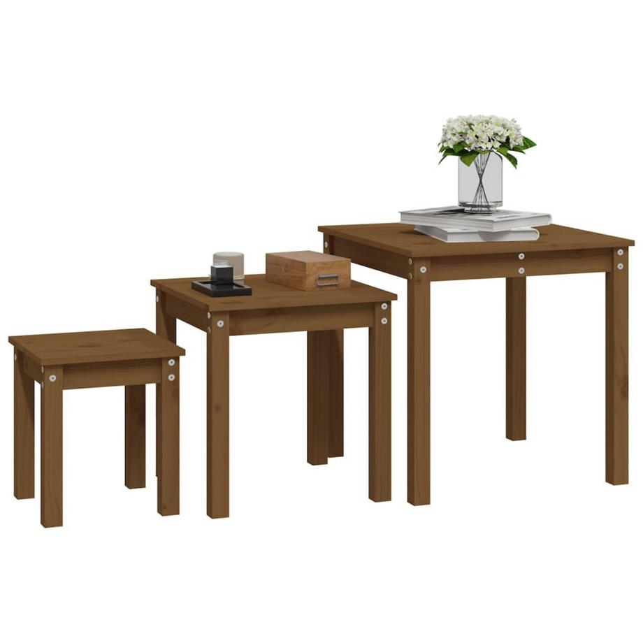 VidaXL Table gigogne bois de pin  