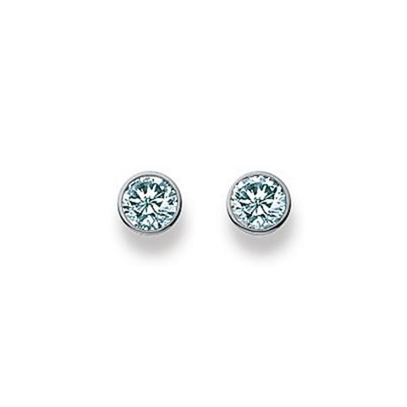 MUAU Schmuck  Clous d'oreilles or blanc 750 Zircone 5.5mm 