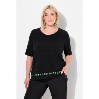 Ulla Popken  T-Shirt, Saum-Schriftzug, Classic, Rundhals, Halbarm 