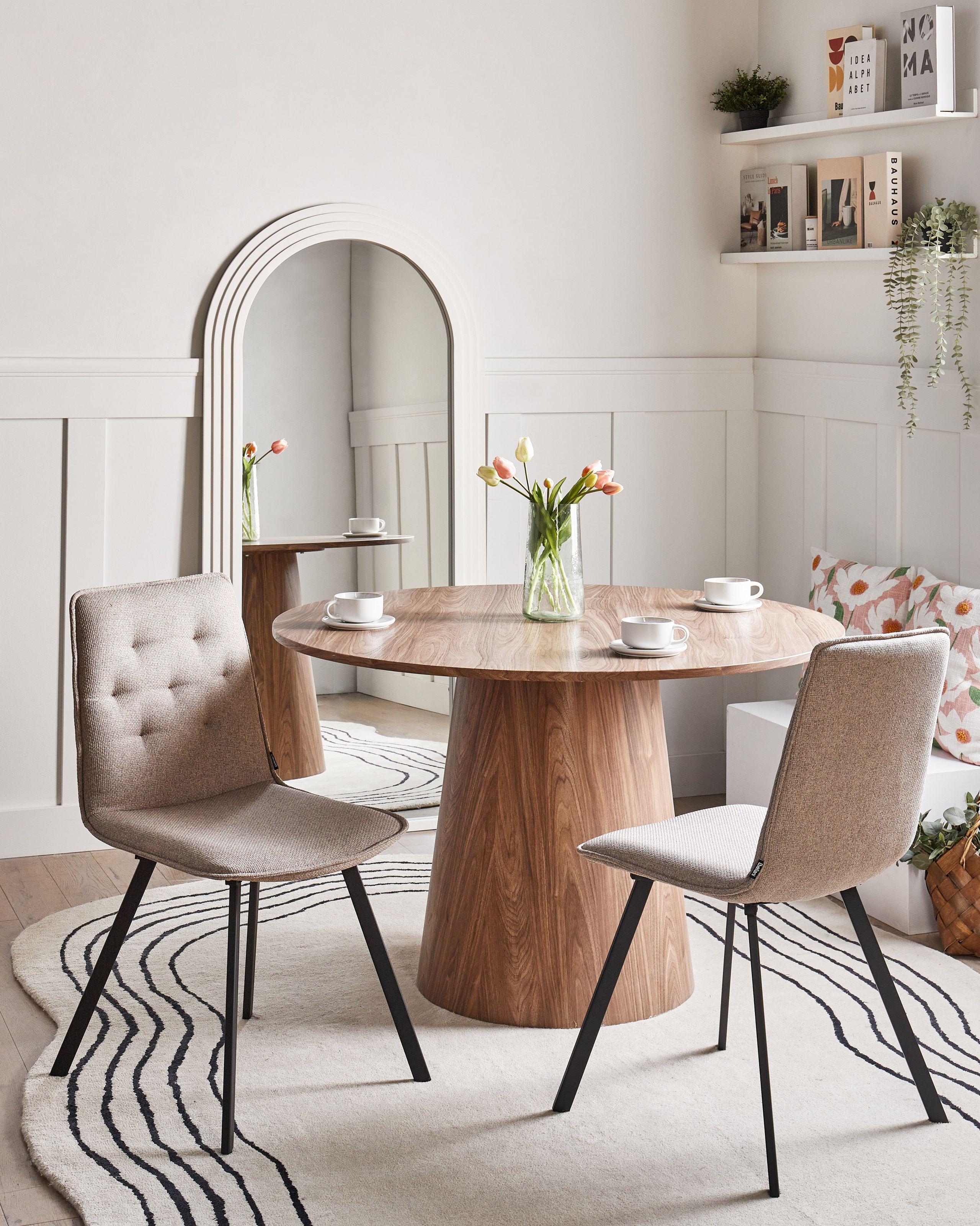 Beliani Lot de 2 chaises de salle à manger en Tissu Scandinave CARVER  