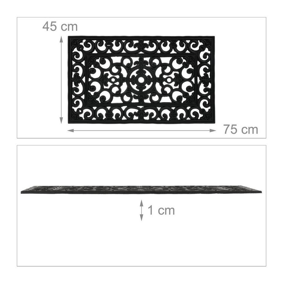 Northix Gemusterte Gummi-Fußmatte  