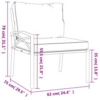 VidaXL sedia da giardino Acciaio  