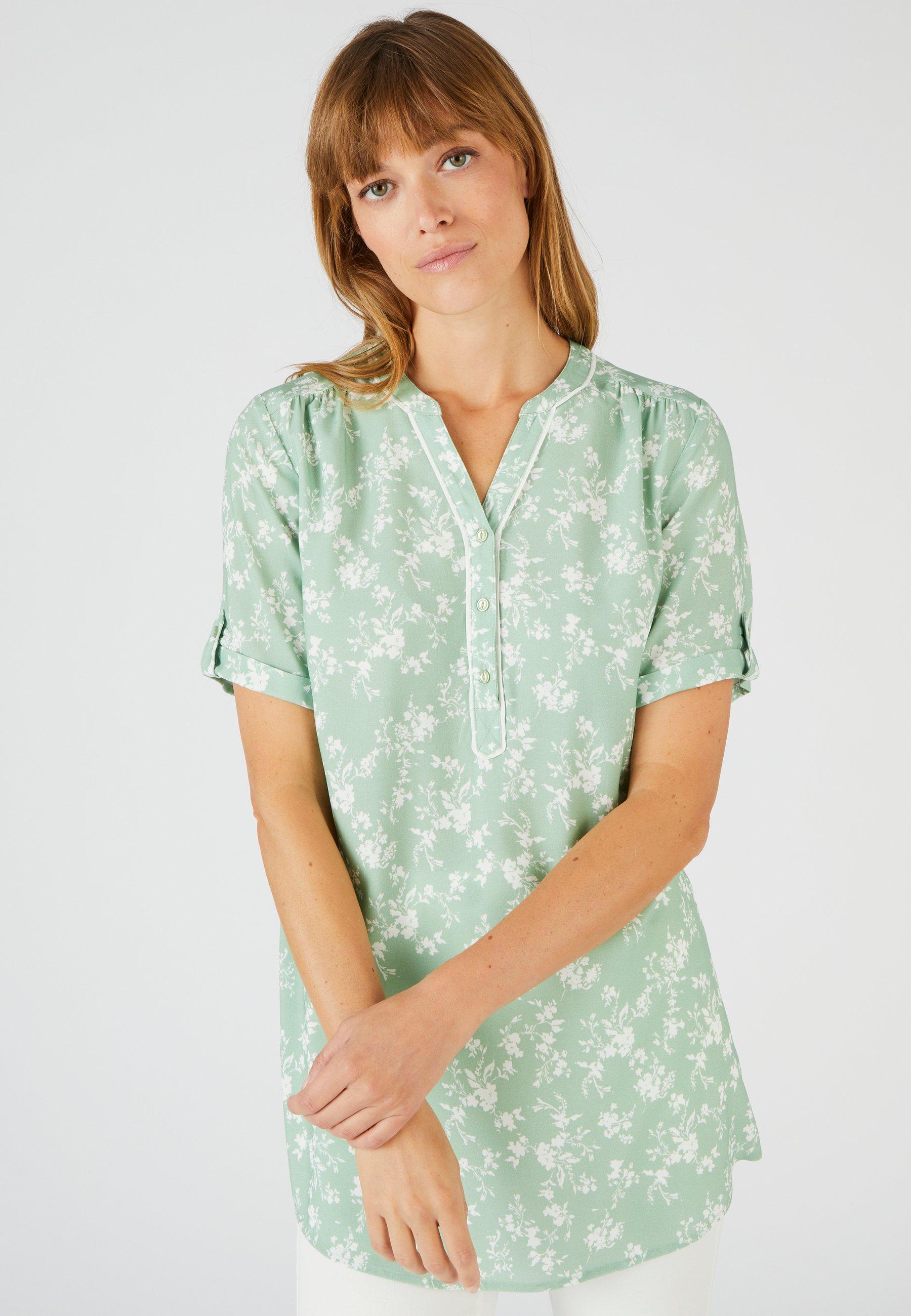 Image of Bluse Mit Blumenprint. Damen Grün 38